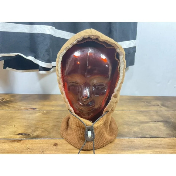 vintage Walls Blizzard Pruf Insulated brown Canvas Winter Hood Hat Made In USA - Picture 1 of 8